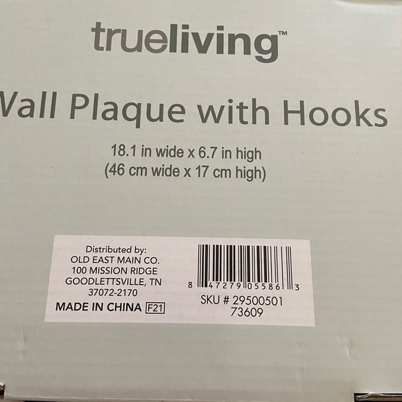 Nwt Would with a metal plate and  metal hooks home sign - Picture 2 of 4